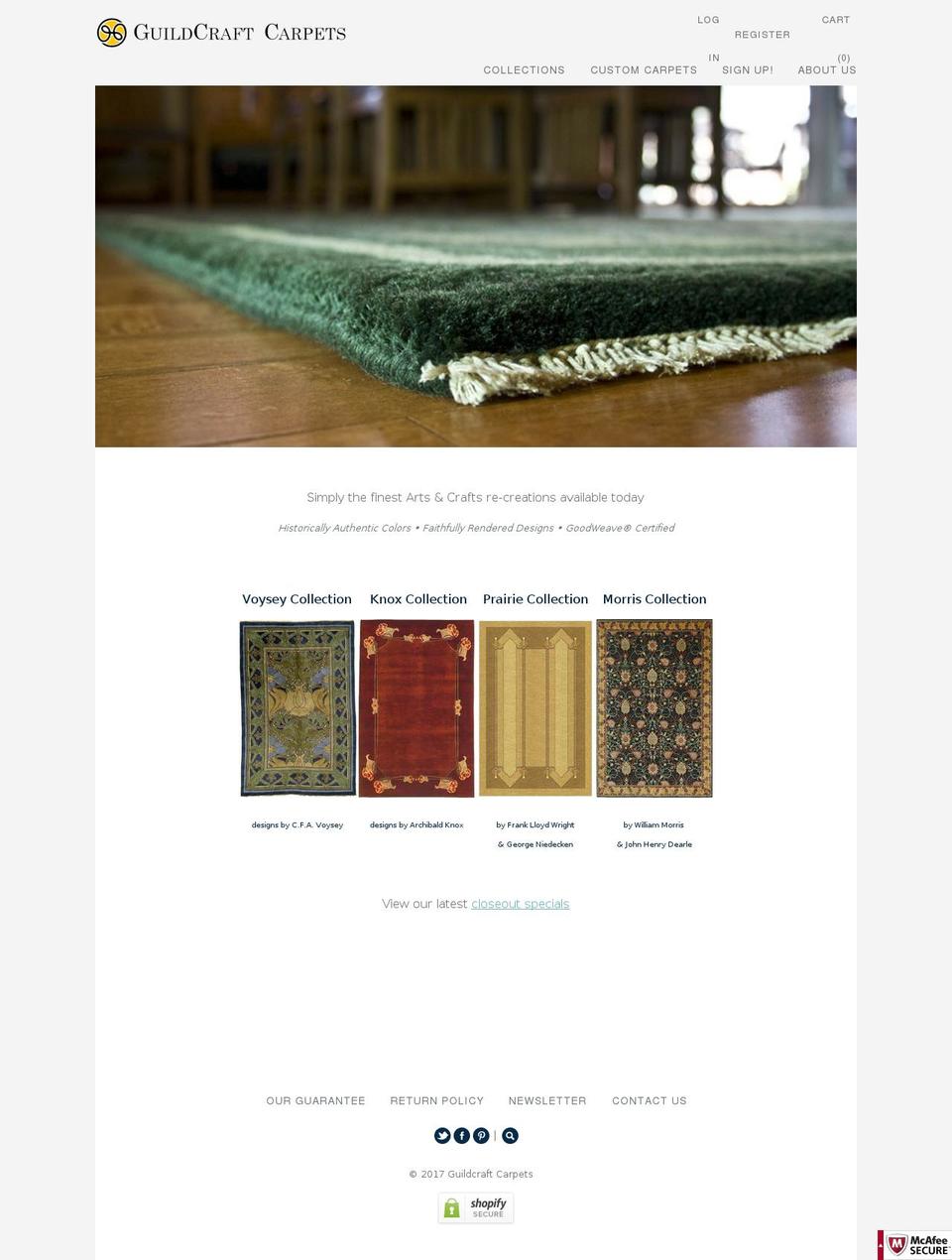 guildcraftcarpets.com shopify website screenshot