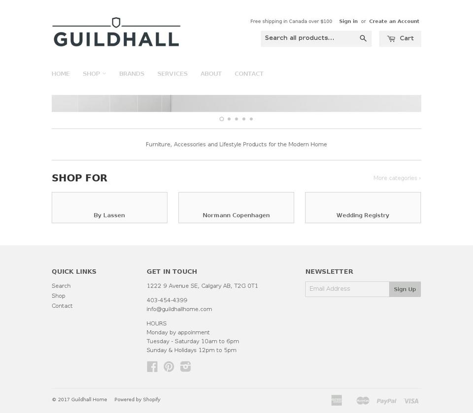 guildhallhome.com shopify website screenshot