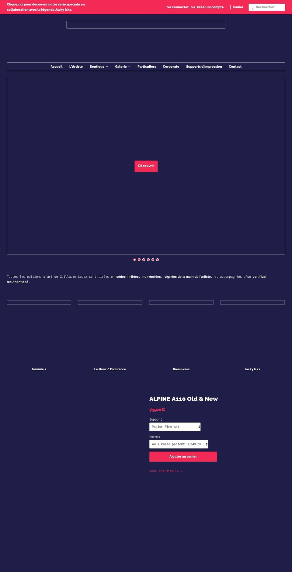 guillaume-lopez.com shopify website screenshot