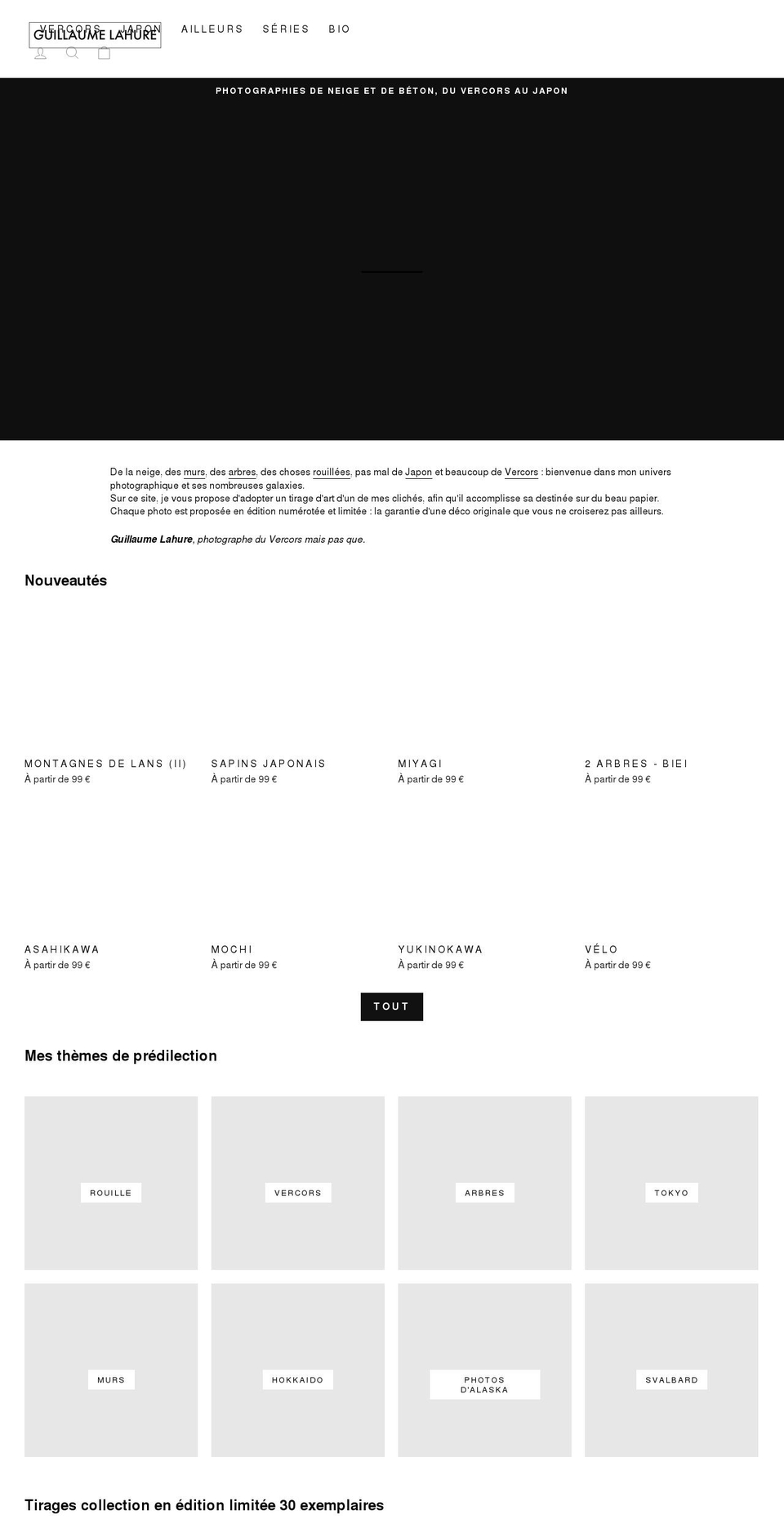 guillaumelahure.com shopify website screenshot