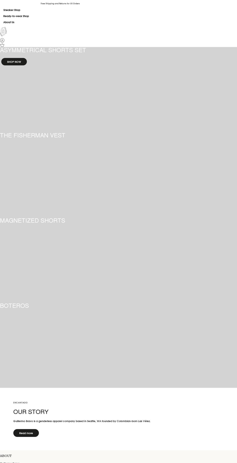 guillermo-bravo.com — Shopify storefront screenshot