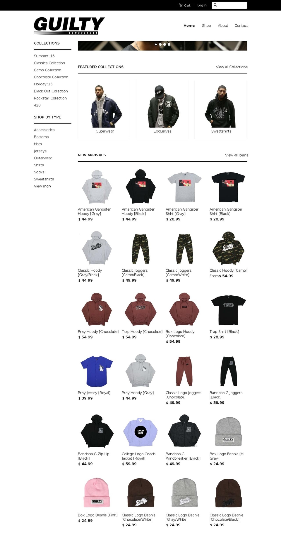 guilty73.com shopify website screenshot