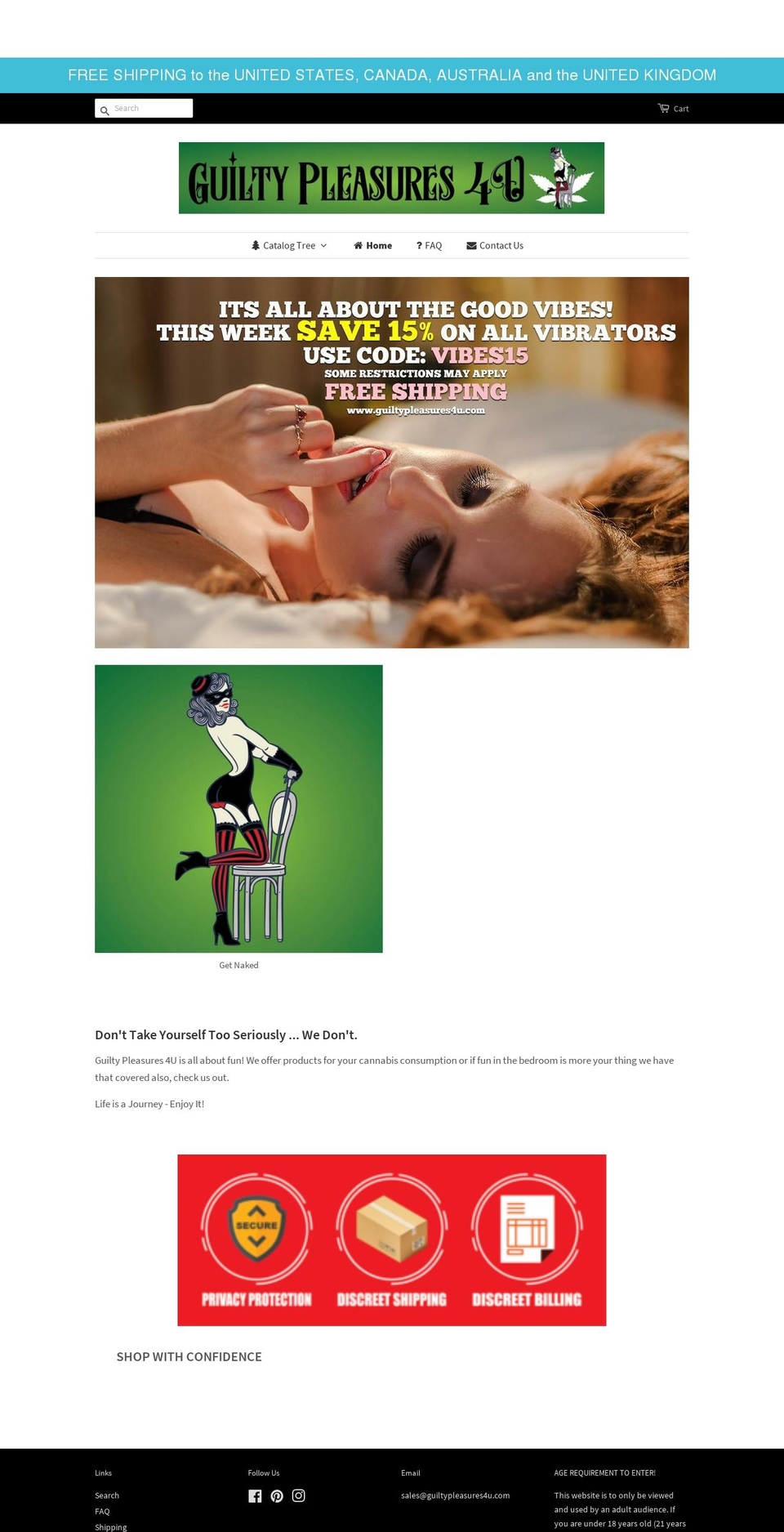 guiltypleasures4u.com — Shopify storefront screenshot
