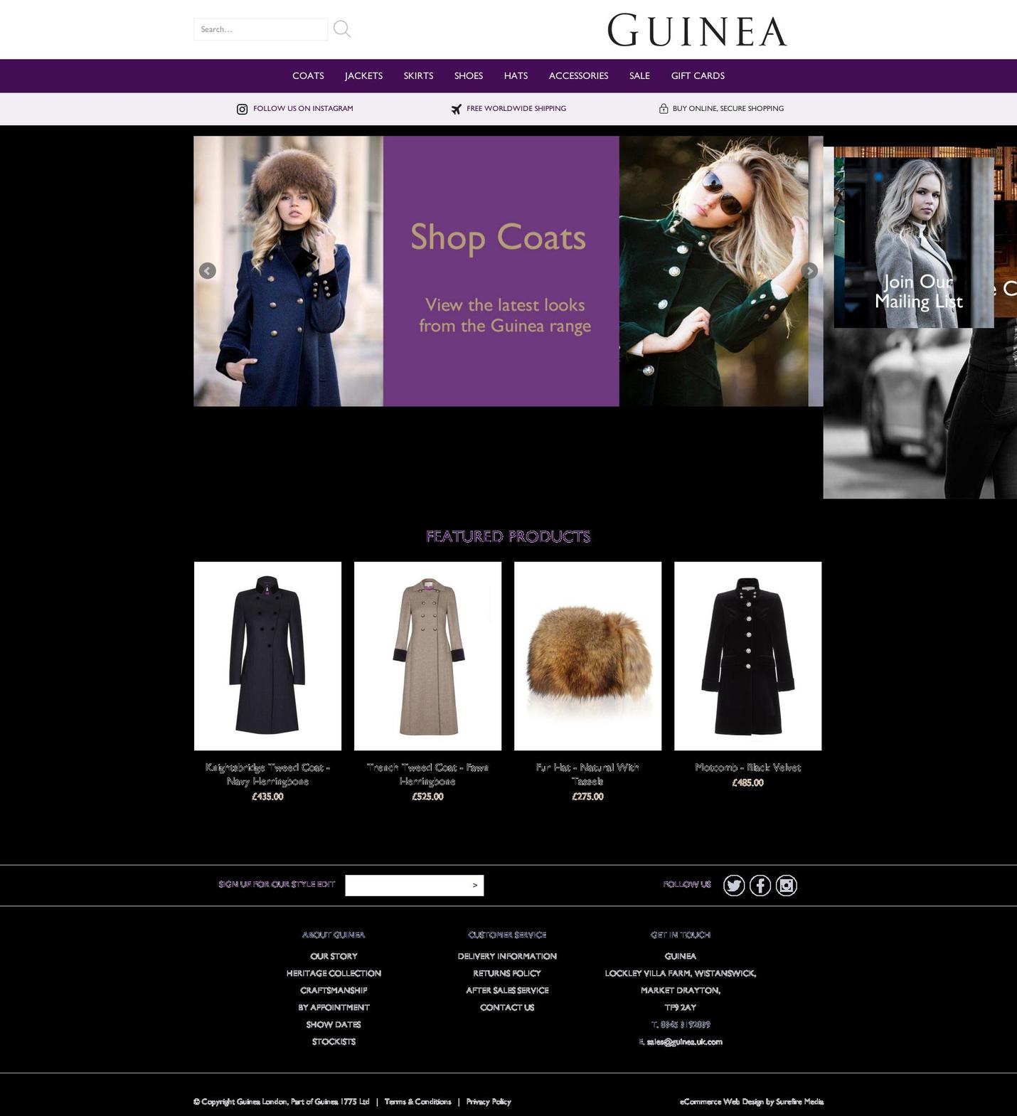 guinealondon.com shopify website screenshot