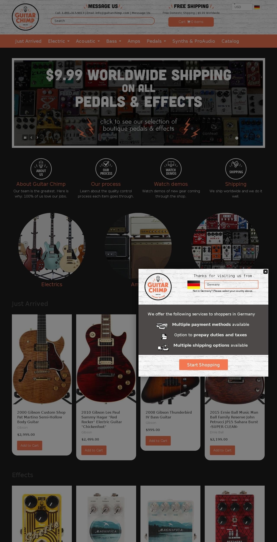 guitarchimp.com shopify website screenshot