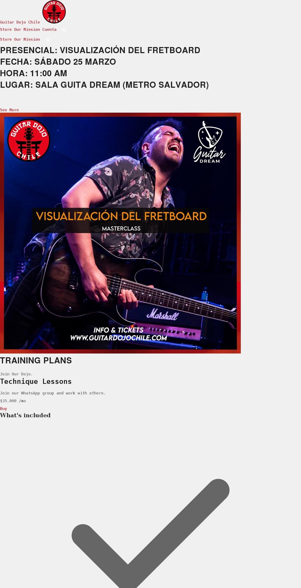 guitardojochile.com shopify website screenshot