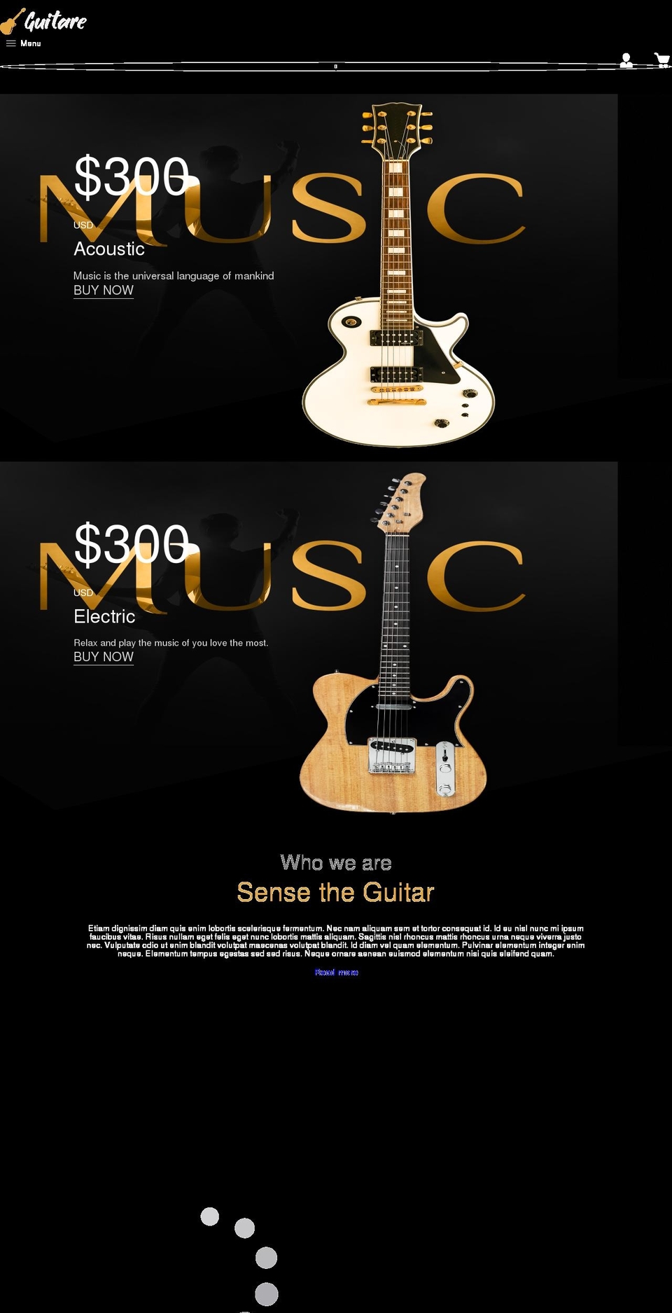 guitare-theme.myshopify.com shopify website screenshot