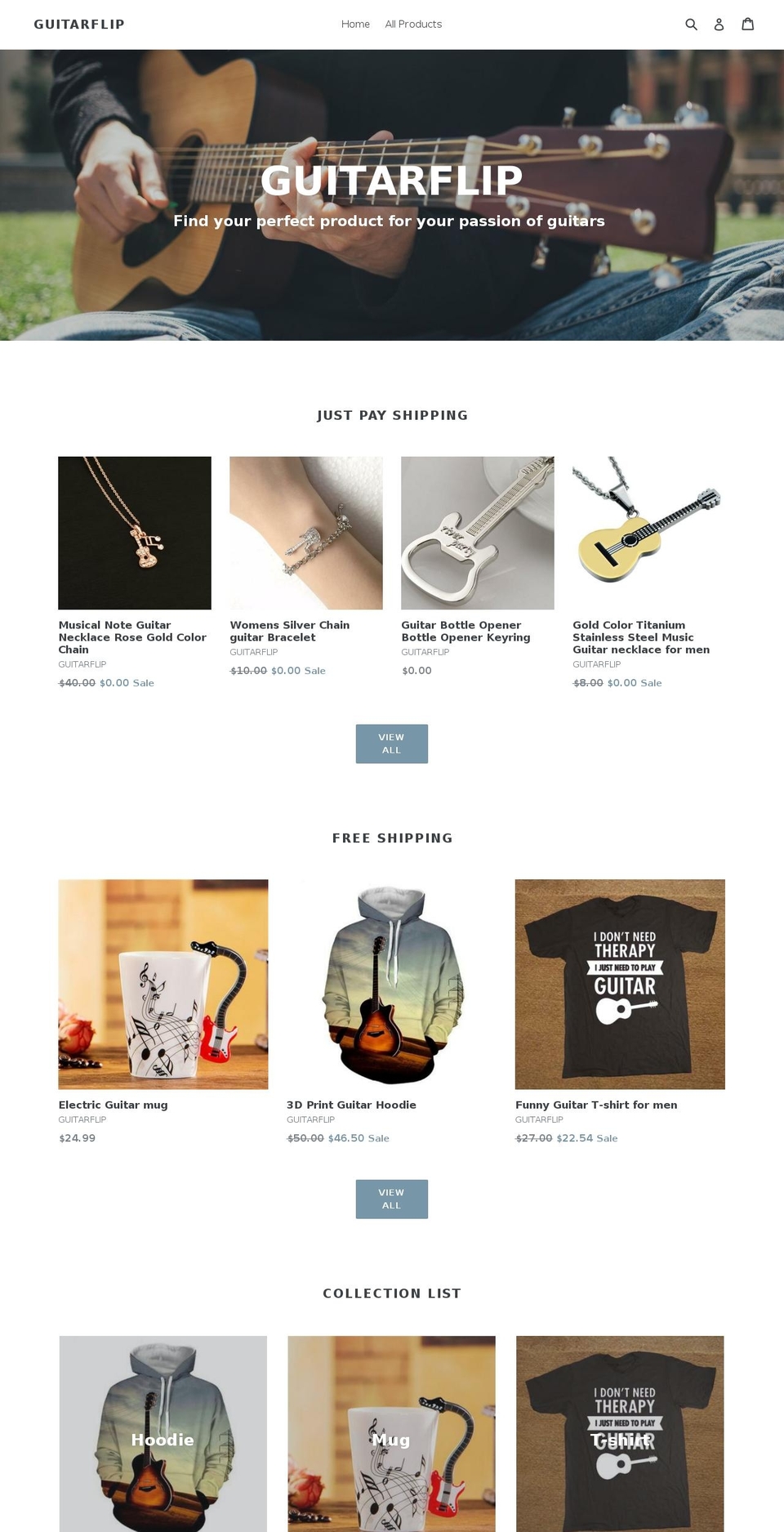 guitarflip.com shopify website screenshot