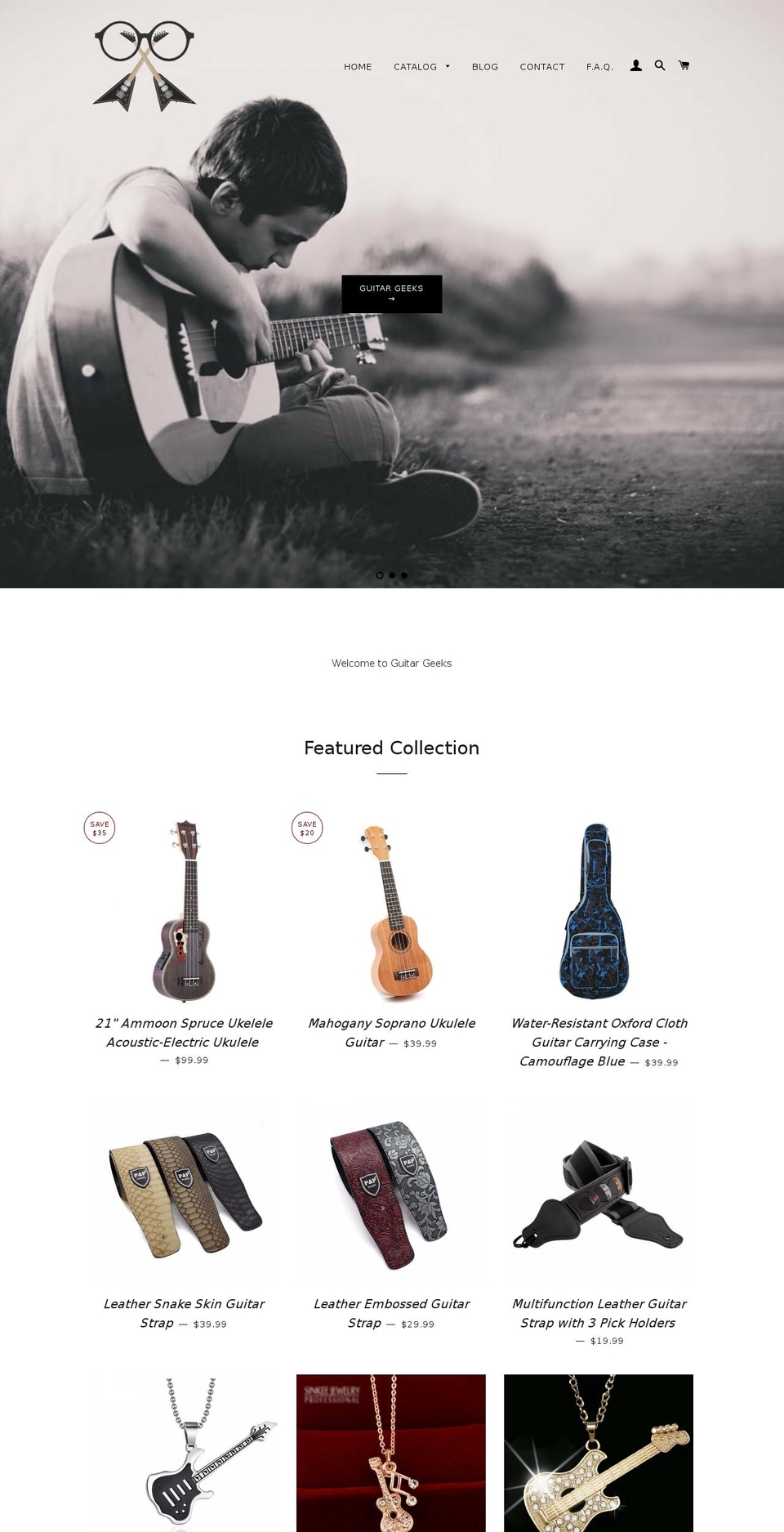 guitargeeksstore.com shopify website screenshot
