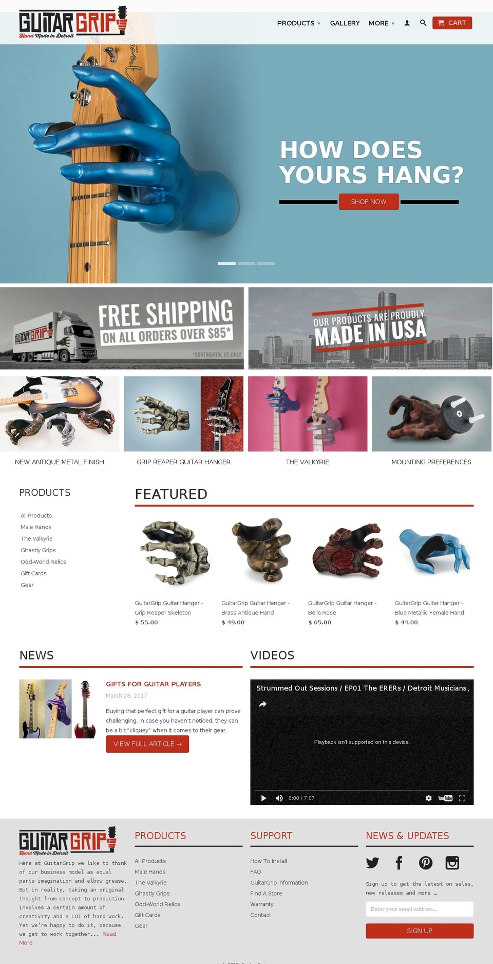 guitargrip.com shopify website screenshot