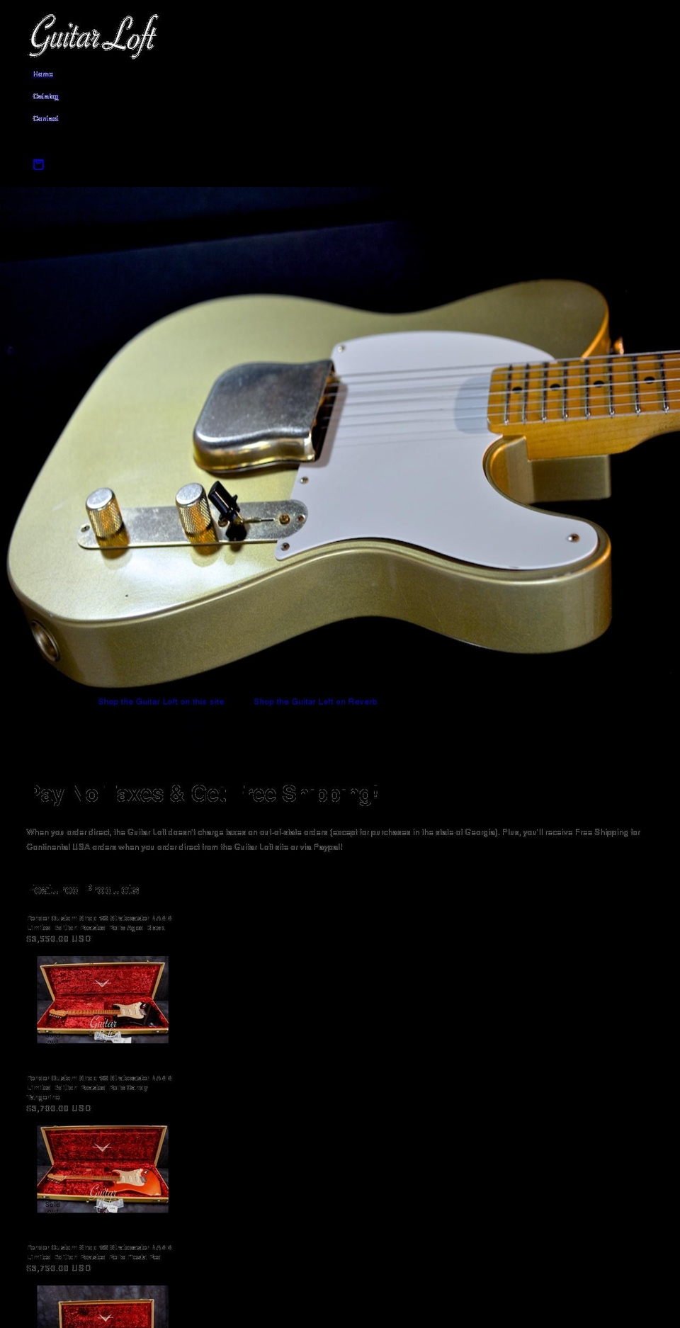 guitarloft.net shopify website screenshot