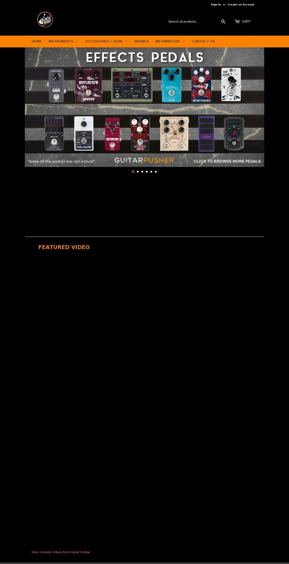 guitarpusher.com — Shopify storefront screenshot