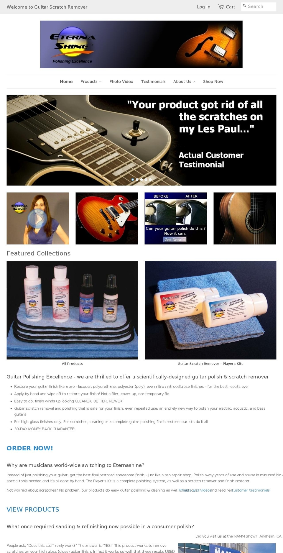 guitarscratchremover.com shopify website screenshot