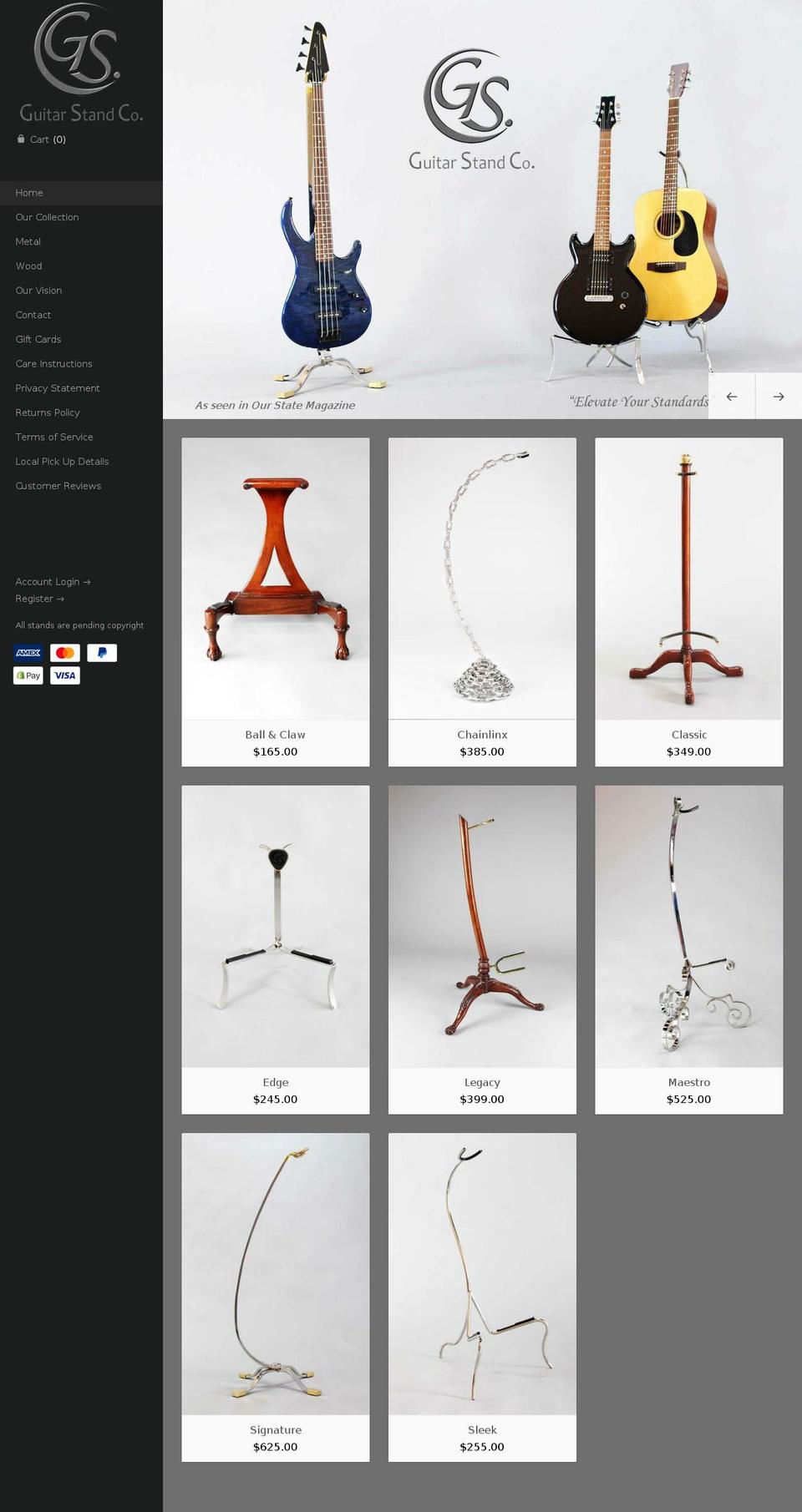 guitarstandco.com shopify website screenshot
