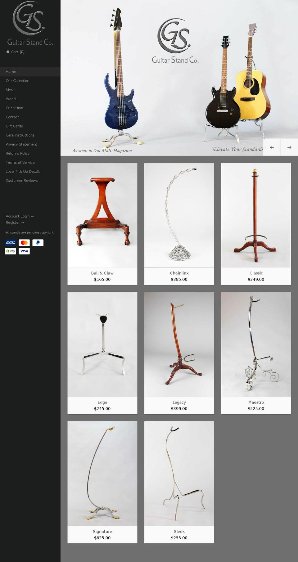 Guitar Stand Masonry Shopify theme site example guitarstandco.us