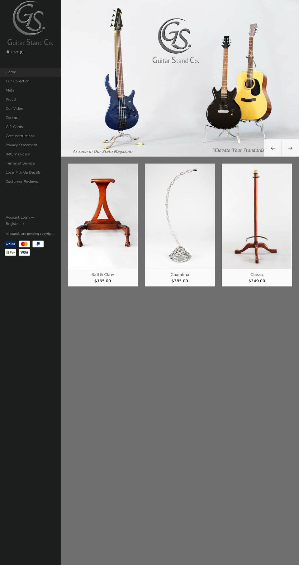 Guitar Stand Masonry Shopify theme site example guitarstandcompany.info