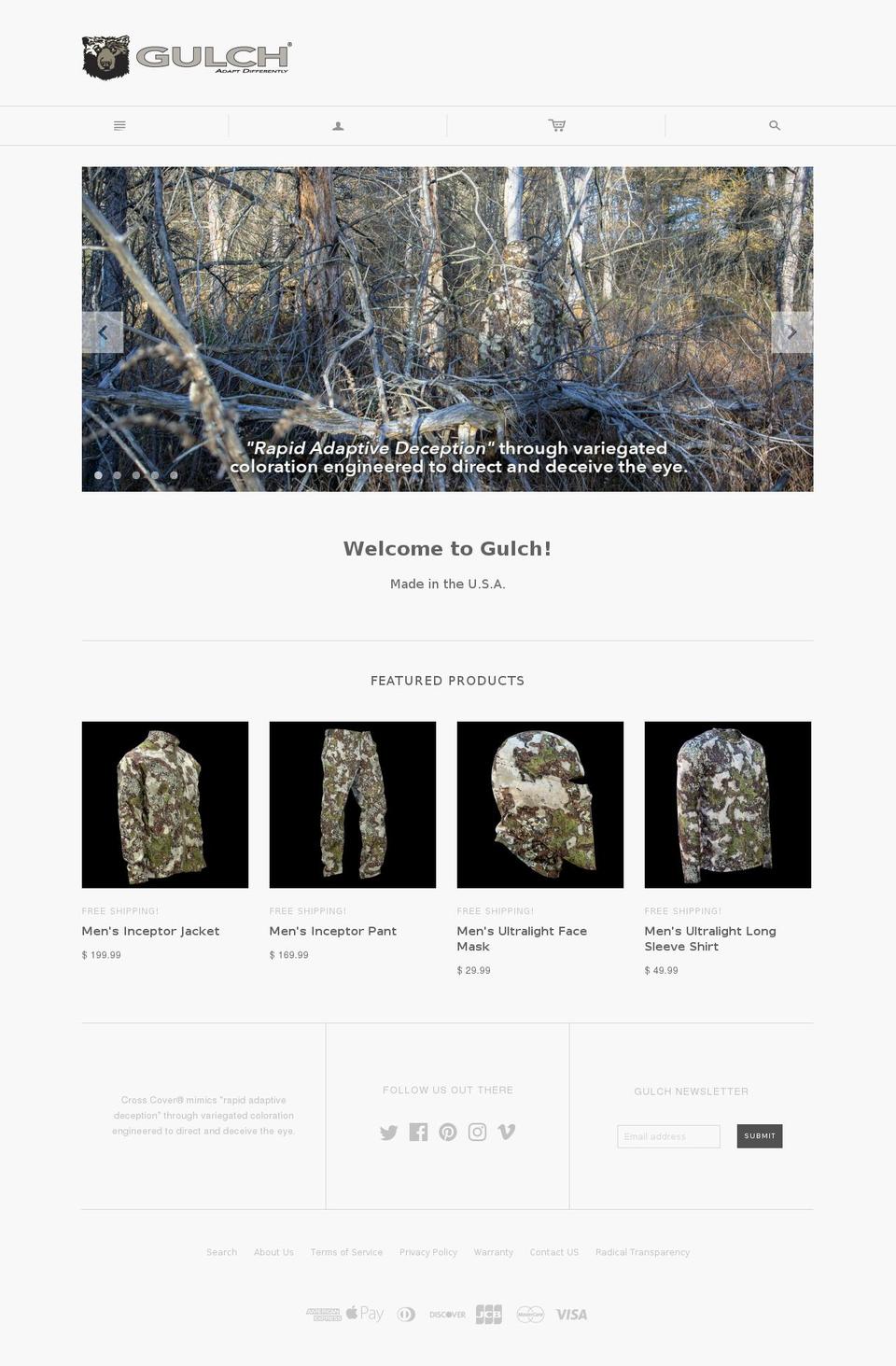 gulchgear.com shopify website screenshot