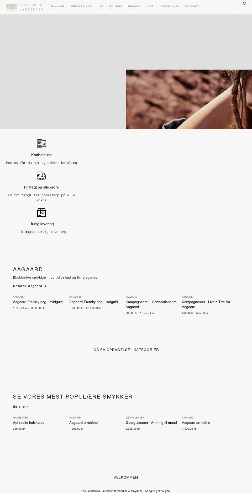 guldsmed-lauridsen.dk shopify website screenshot