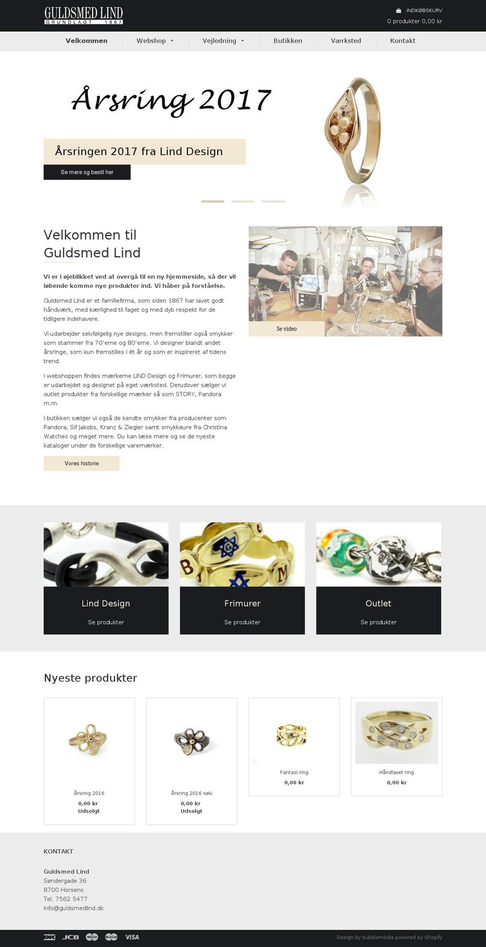 guldsmed-lind.dk shopify website screenshot