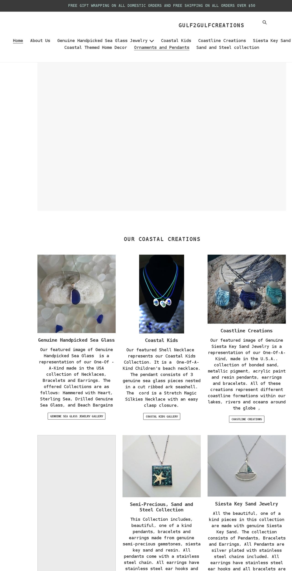 gulf2gulfcreations.com shopify website screenshot
