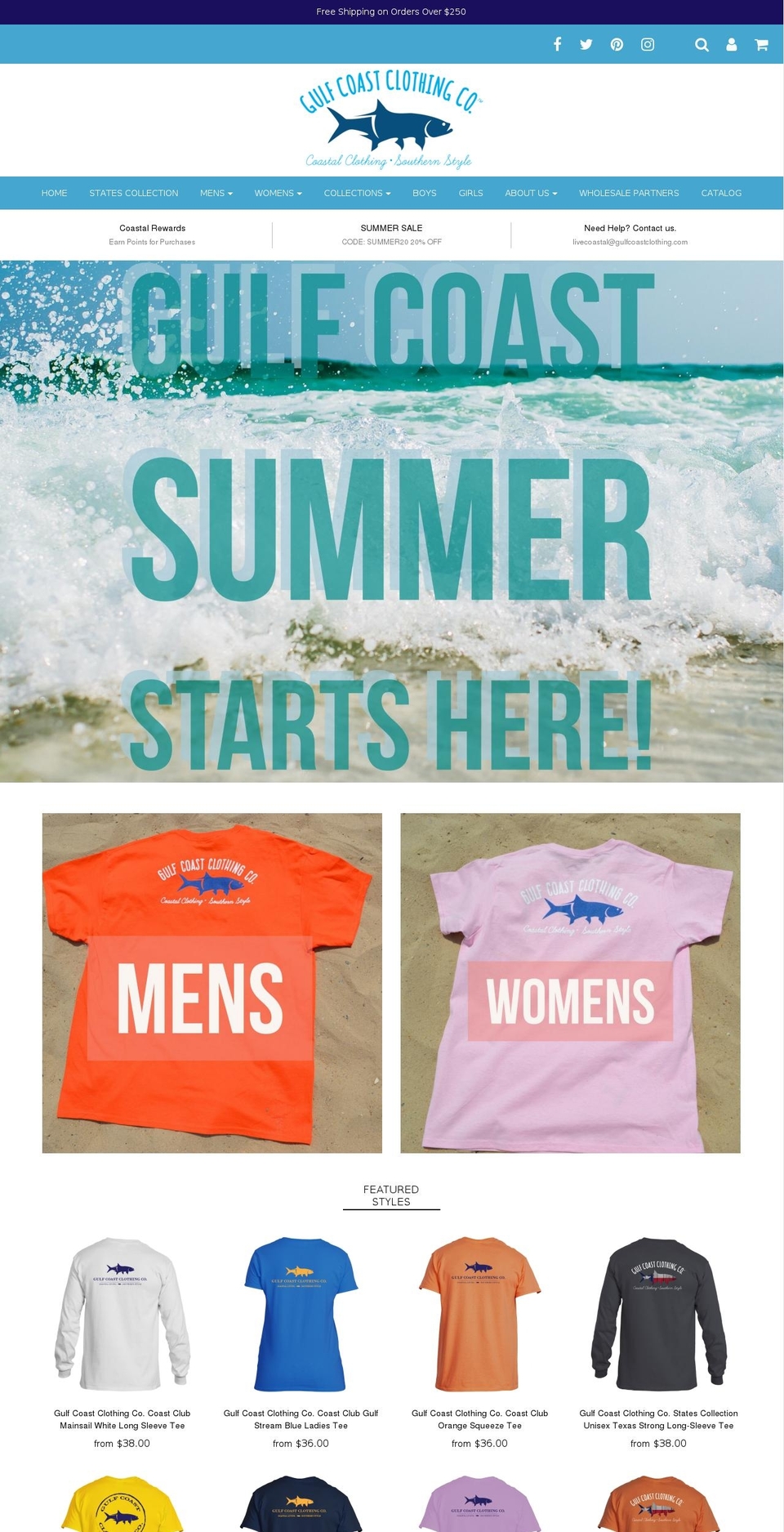 gulfcoastclothing.com — Shopify storefront screenshot