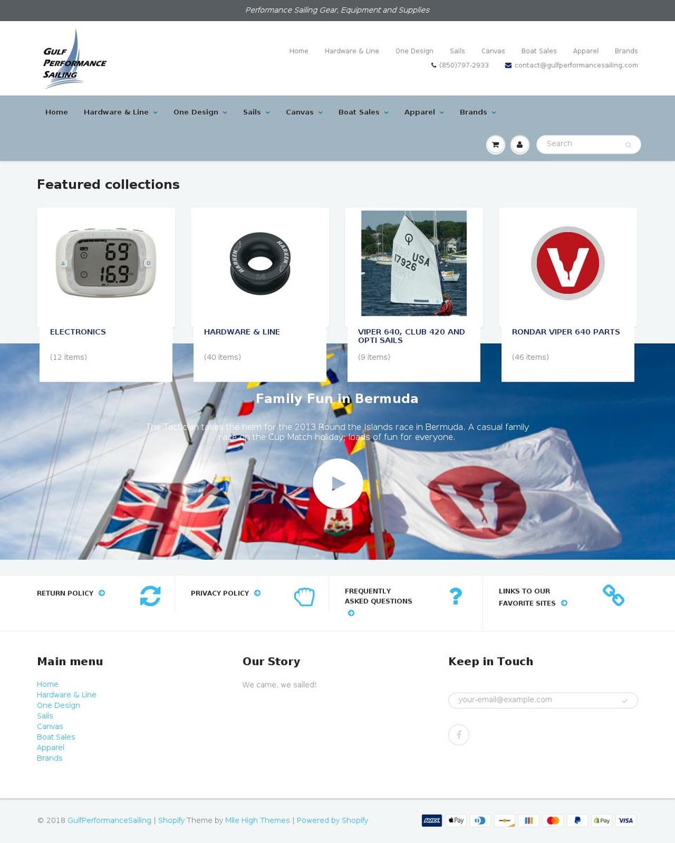 gulfperformancesailing.com — Shopify storefront screenshot