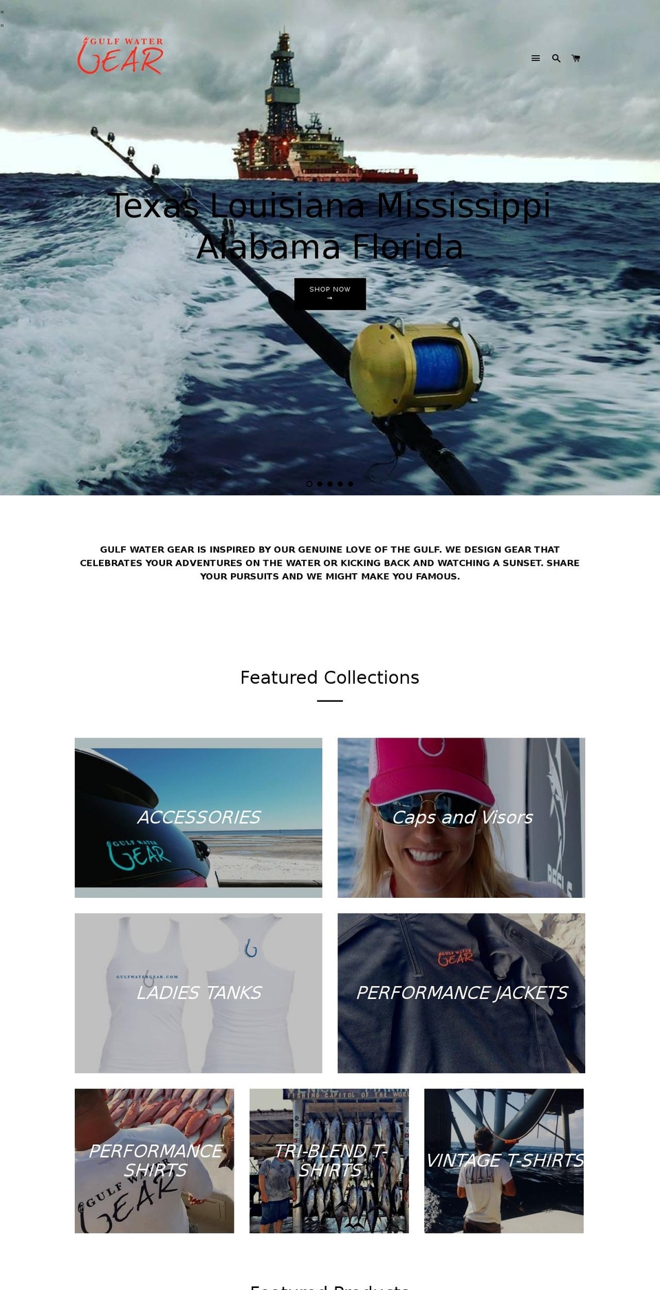 gulfwatergear.com shopify website screenshot