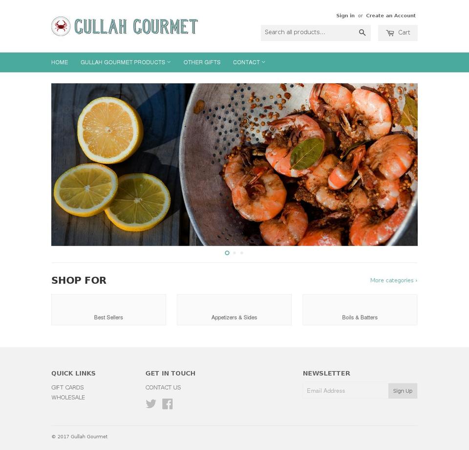 gullahgourmet.com shopify website screenshot