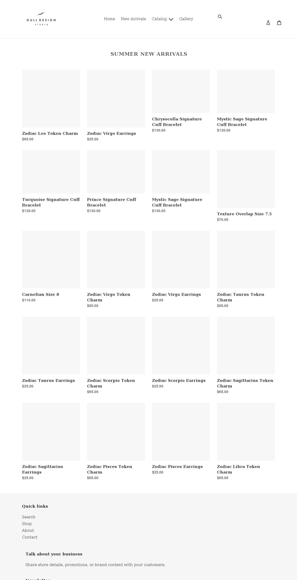 gulldesignjewelry.com shopify website screenshot