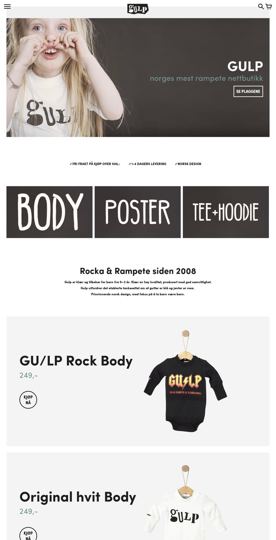 gulp.no shopify website screenshot