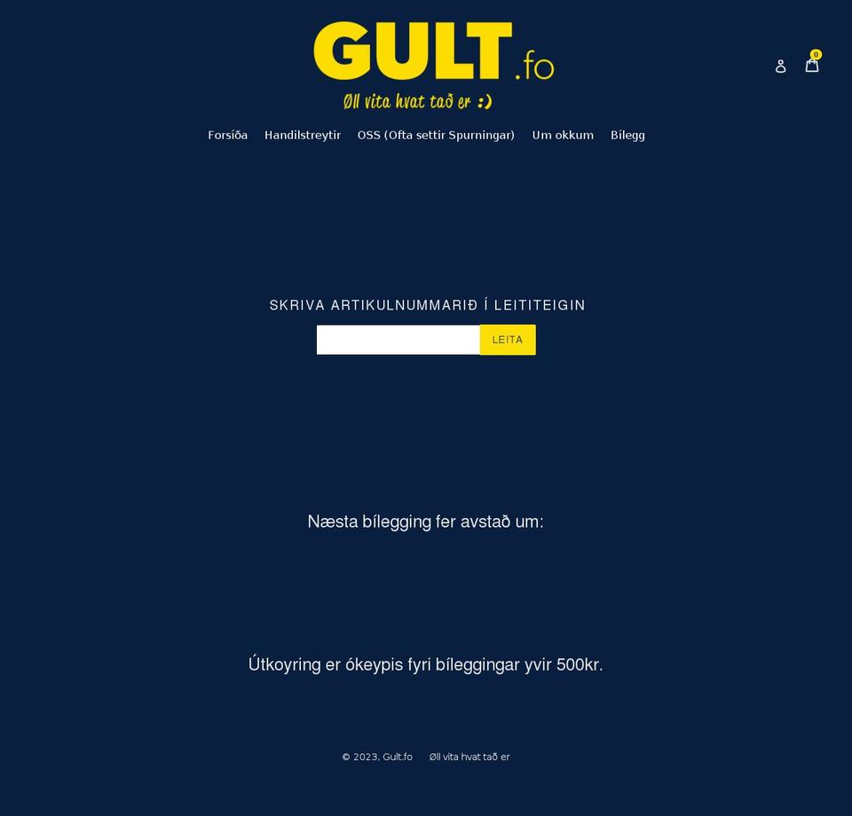 gult.fo shopify website screenshot