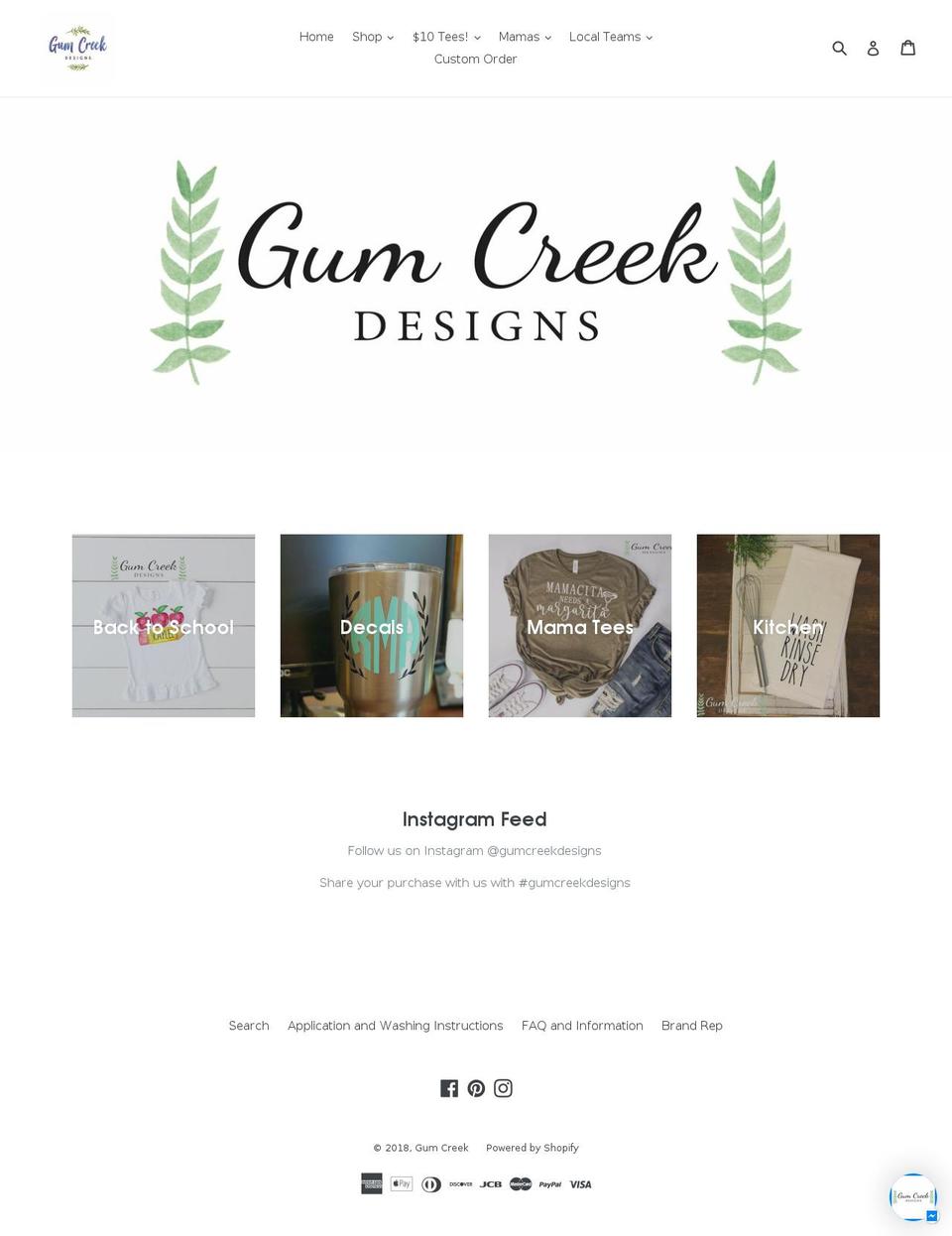 gumcreekdesigns.com — Shopify storefront screenshot