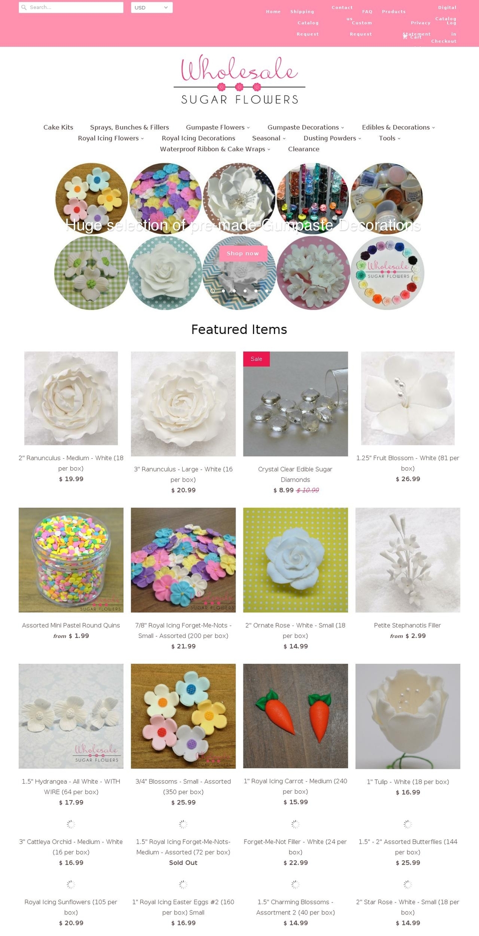 gumpastesugarflower.com shopify website screenshot