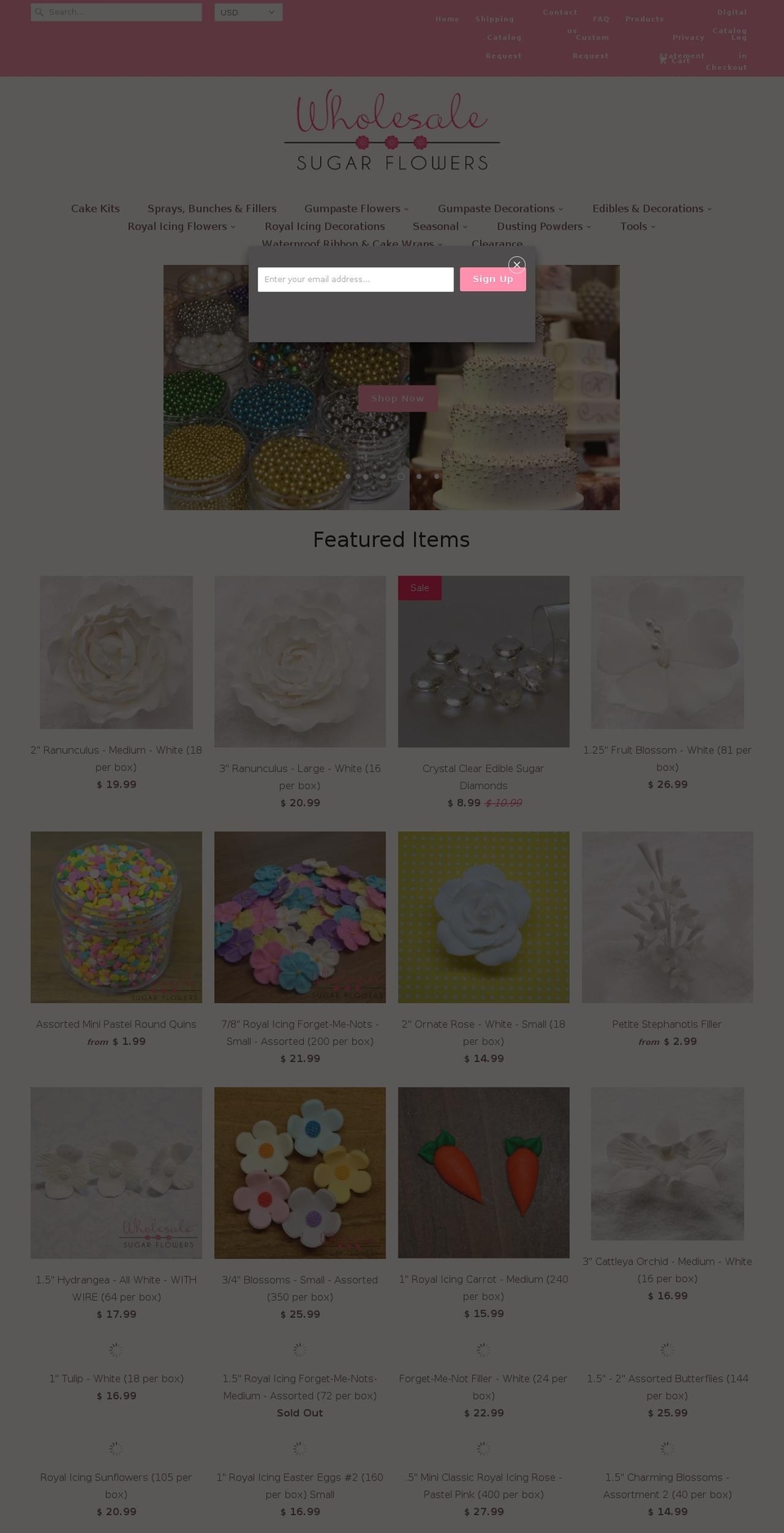 gumpastesugarflowers.com shopify website screenshot