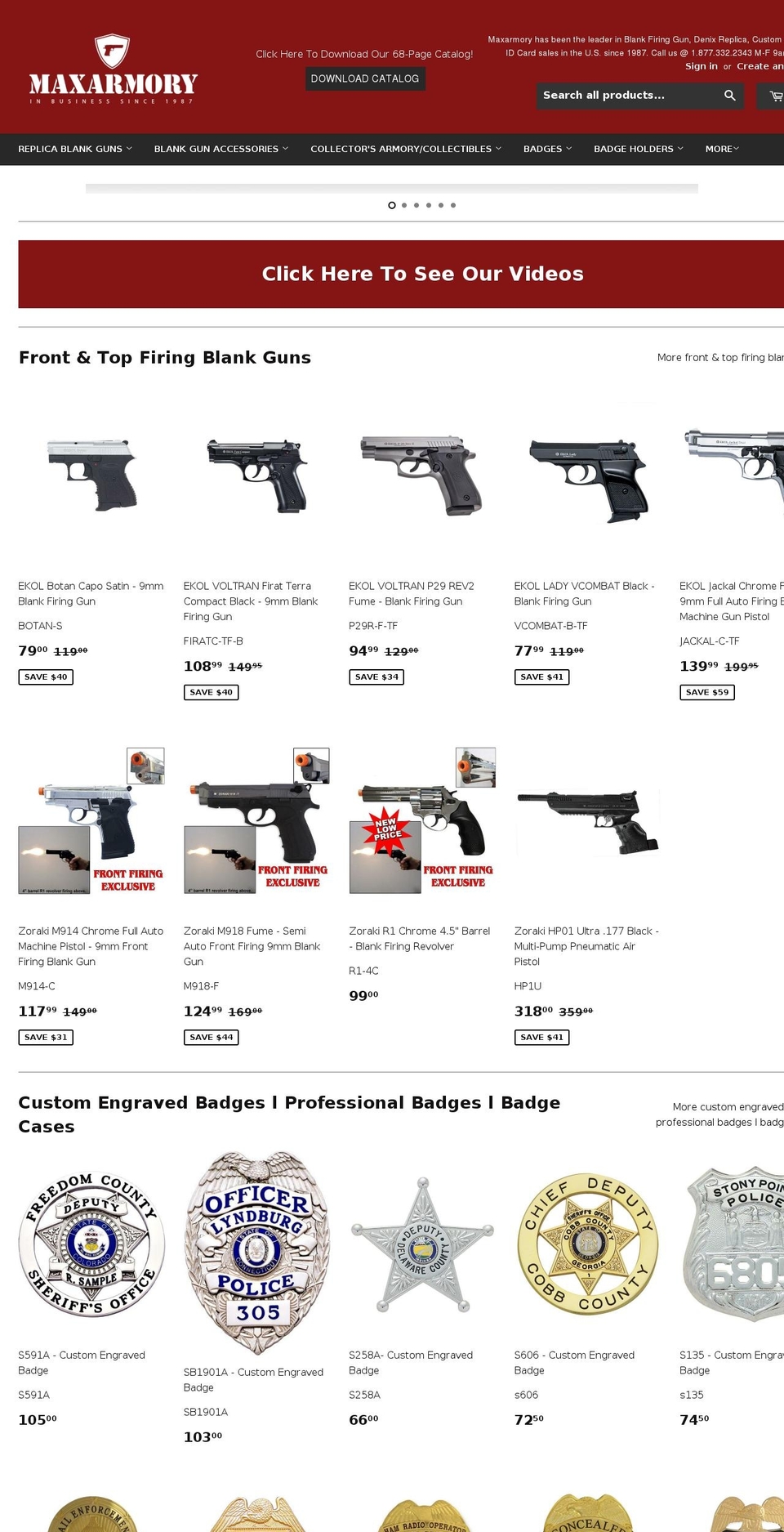 gunblankguns.com — Shopify storefront screenshot