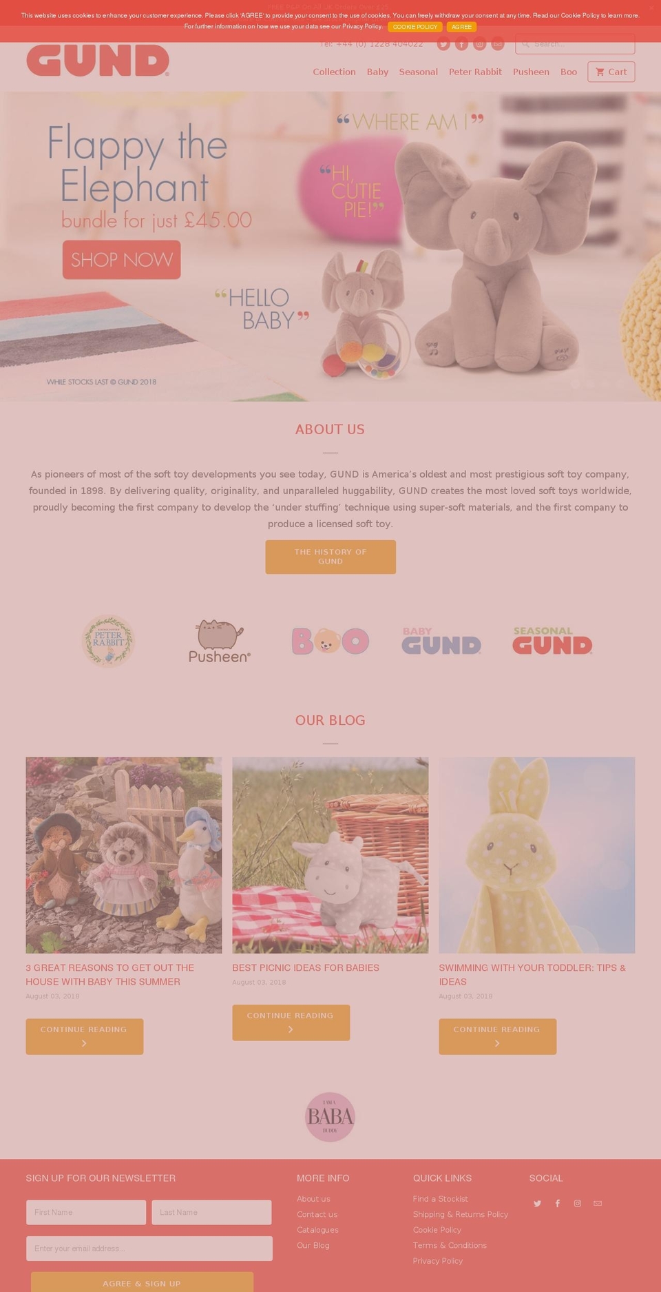 gund.co.uk shopify website screenshot