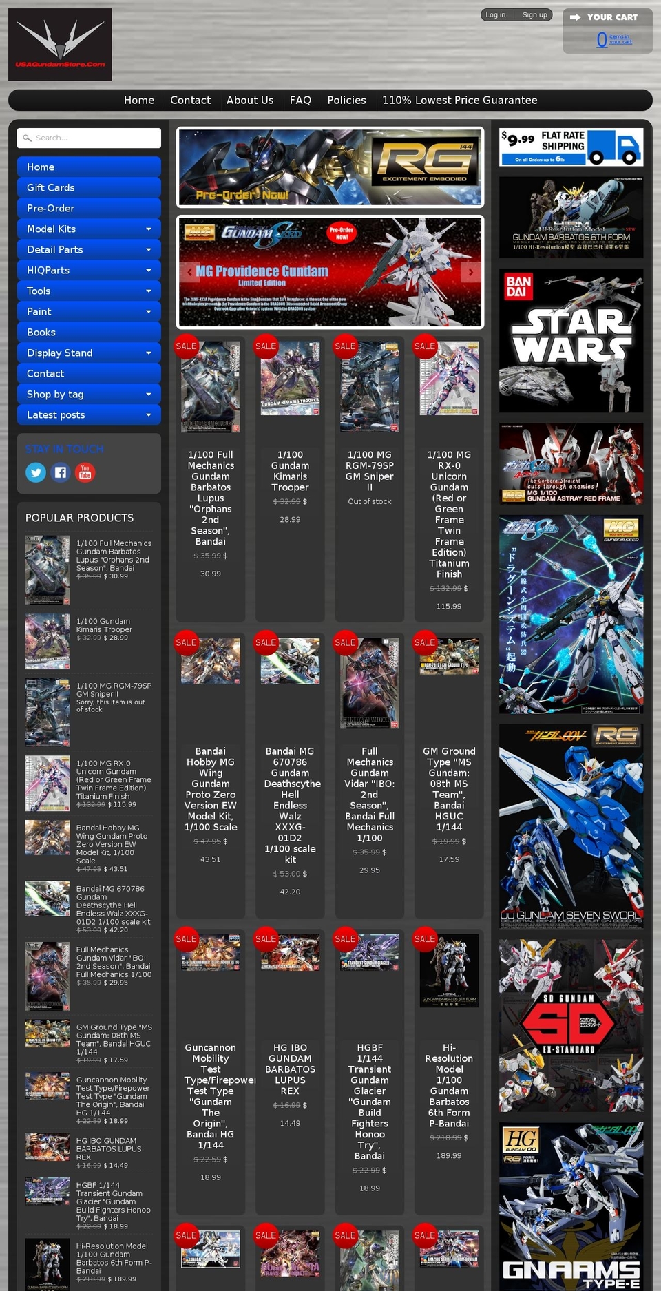 gundammodelsusa.com shopify website screenshot