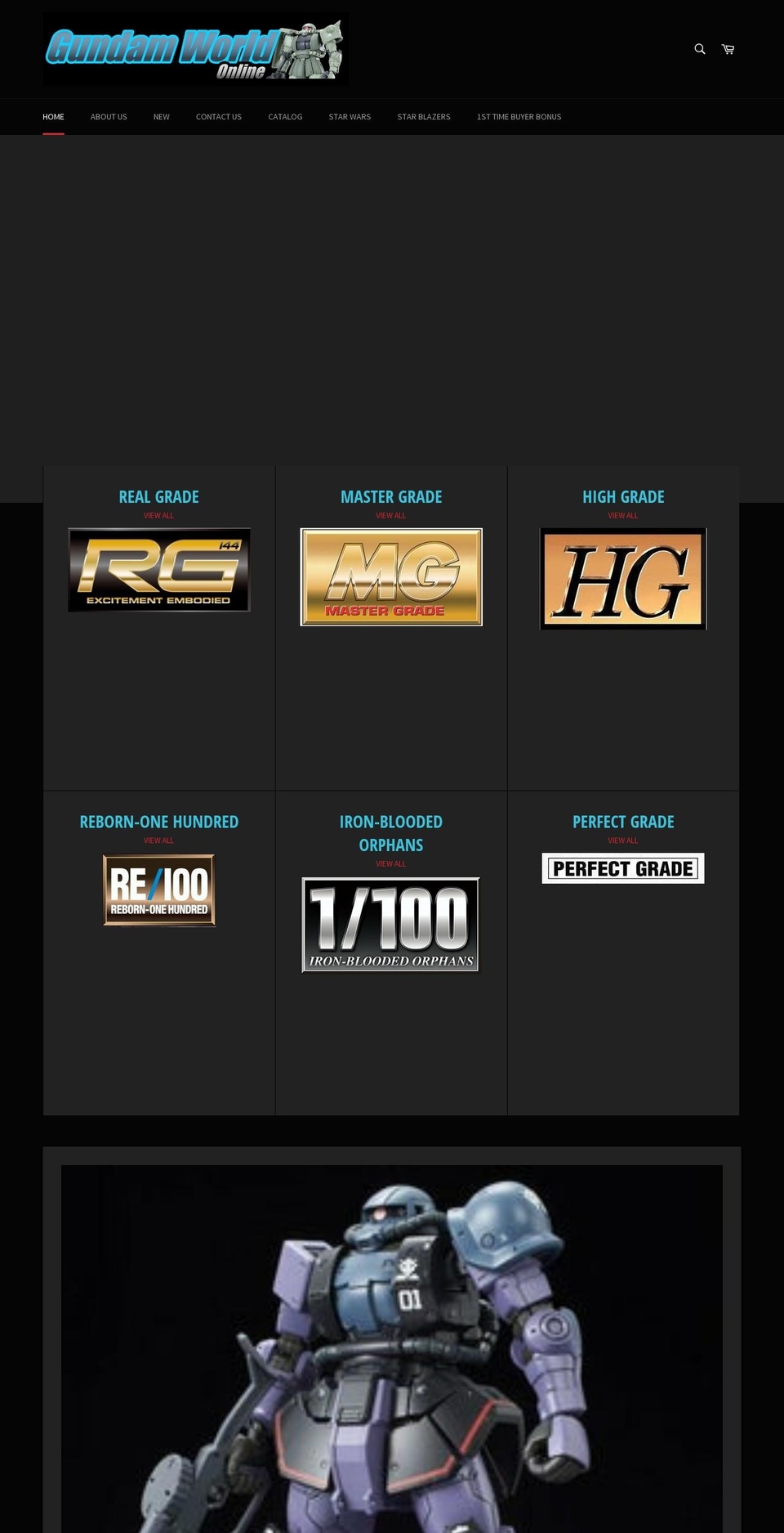 gundamworldonline.com — Shopify storefront screenshot
