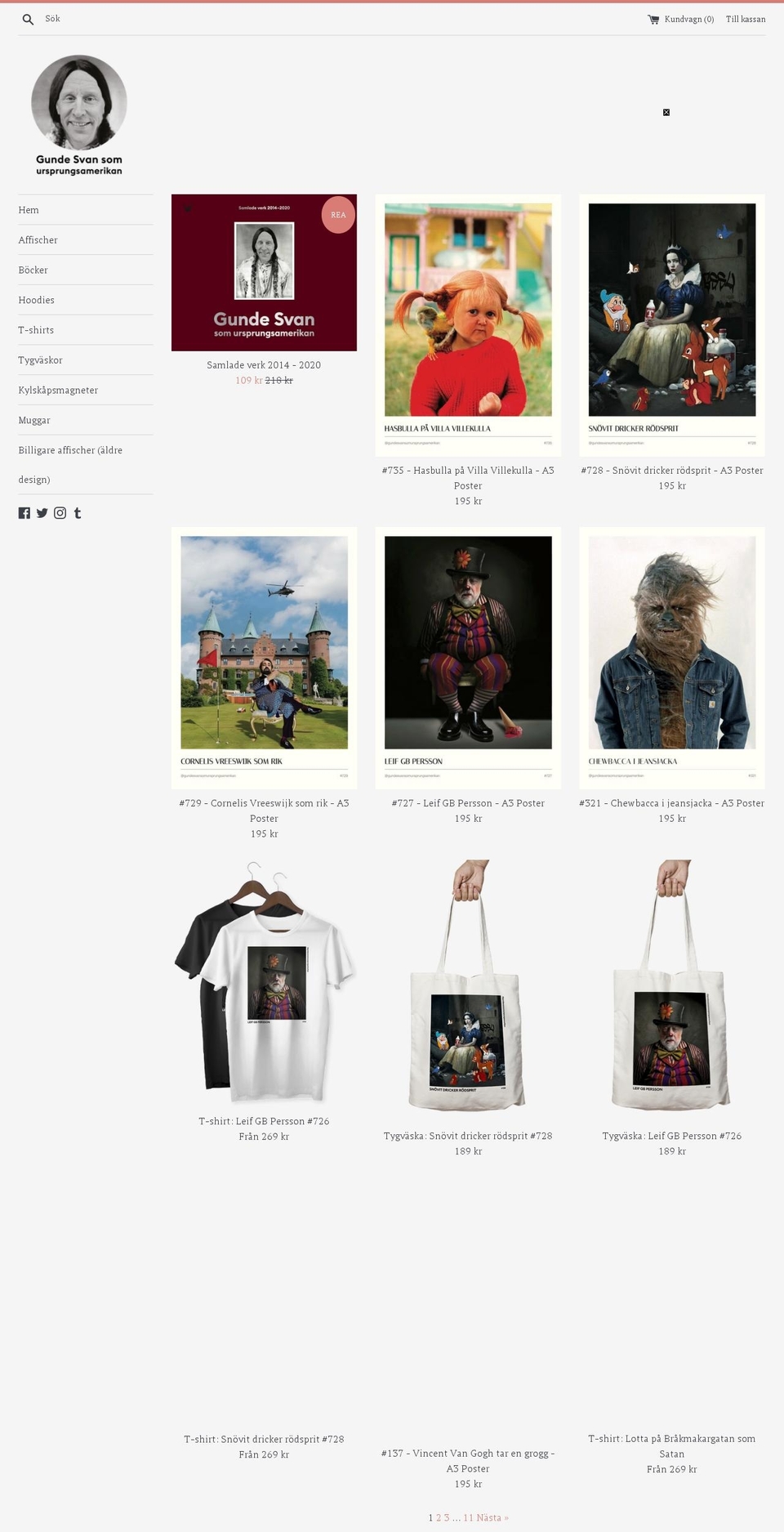 gundesvansomursprungsamerikan.se shopify website screenshot