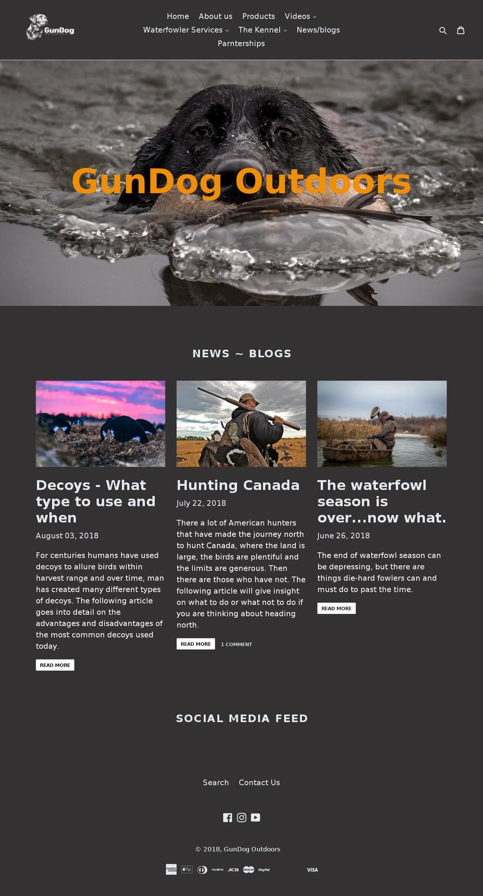 gundogoutdoors.com shopify website screenshot