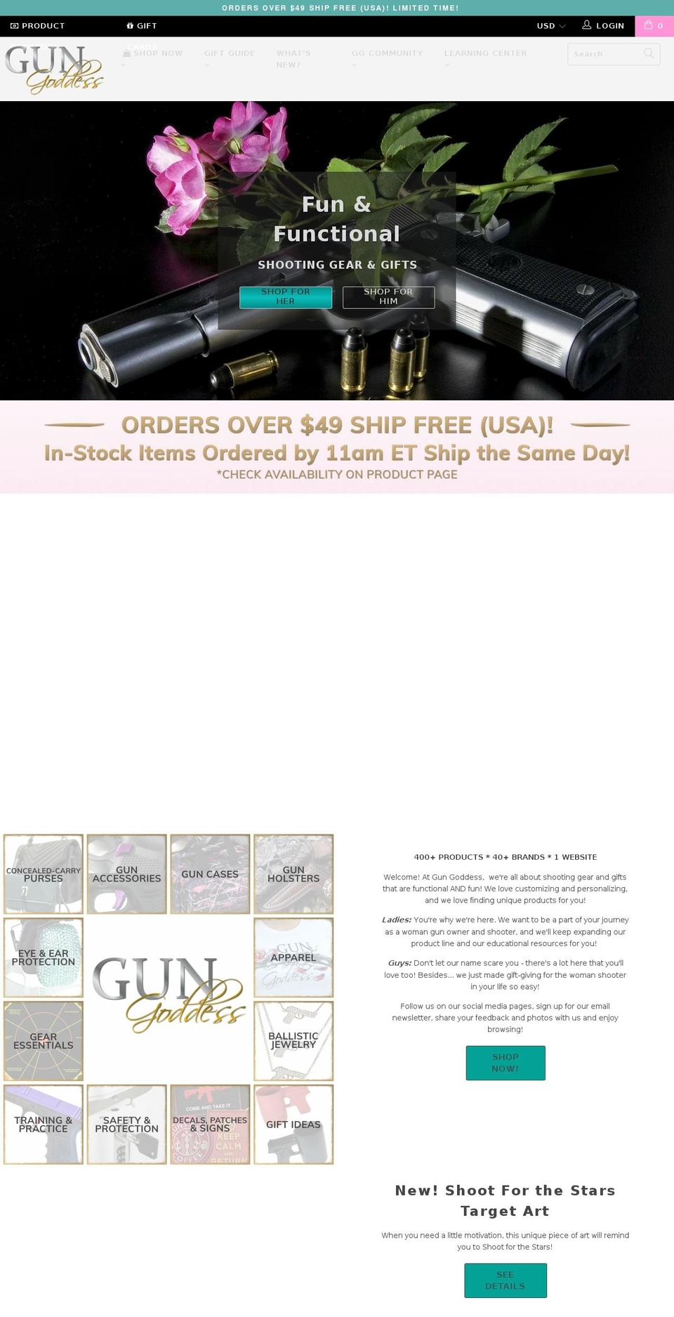 Gun Goddess: Current (theme updated 4\/20) Shopify theme site example gunfighterapparel.com