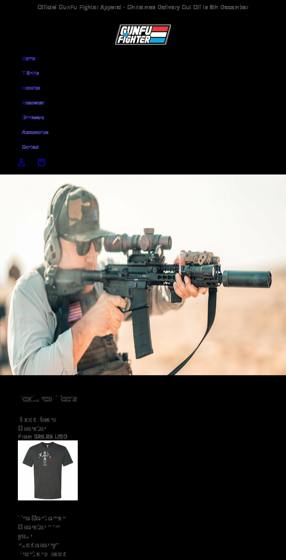 gunfufighter.com shopify website screenshot