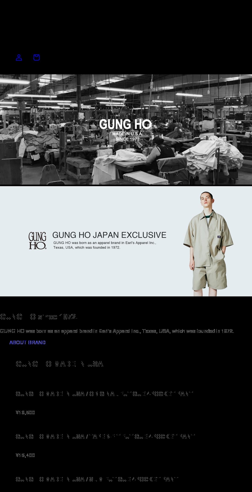 gunghoclothing.com shopify website screenshot