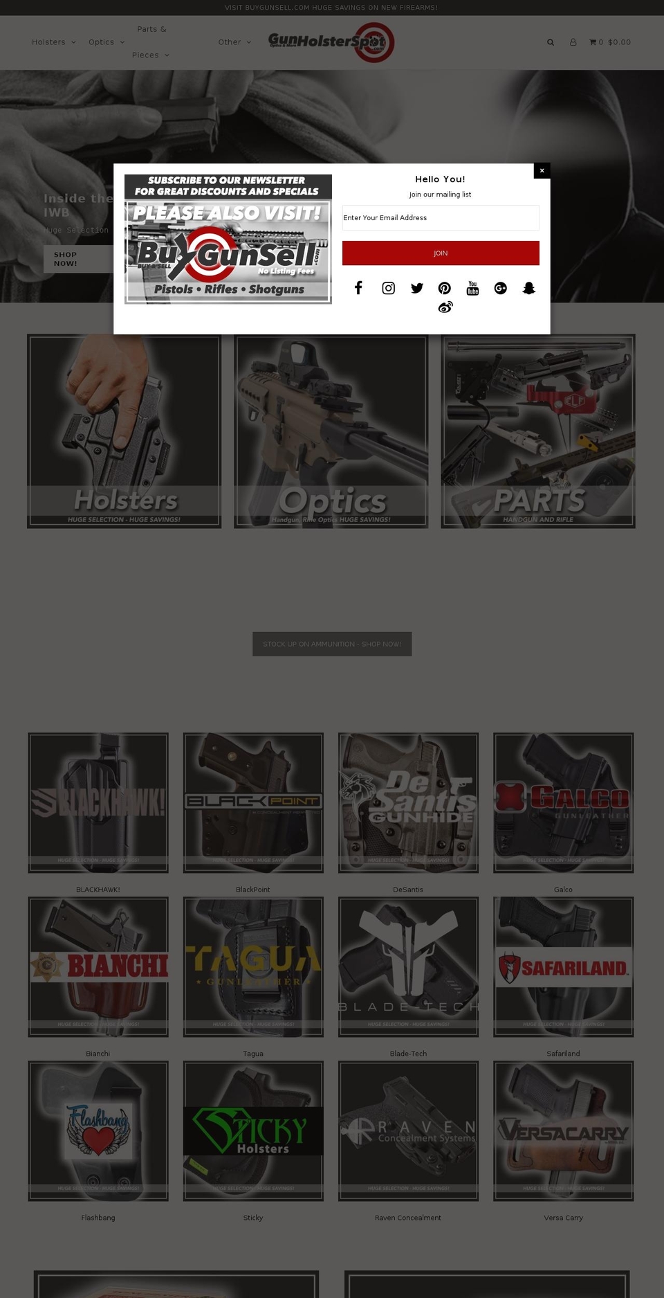 gunholsterspot.com — Shopify storefront screenshot