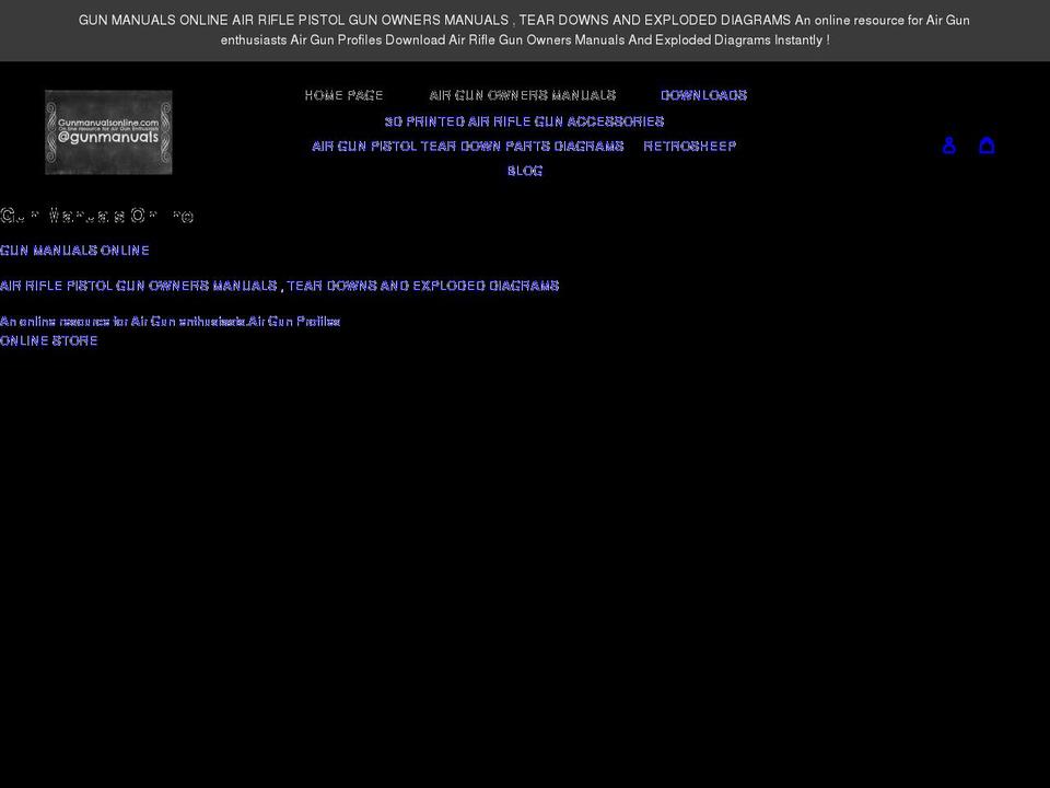 gunmanualsonline.com shopify website screenshot