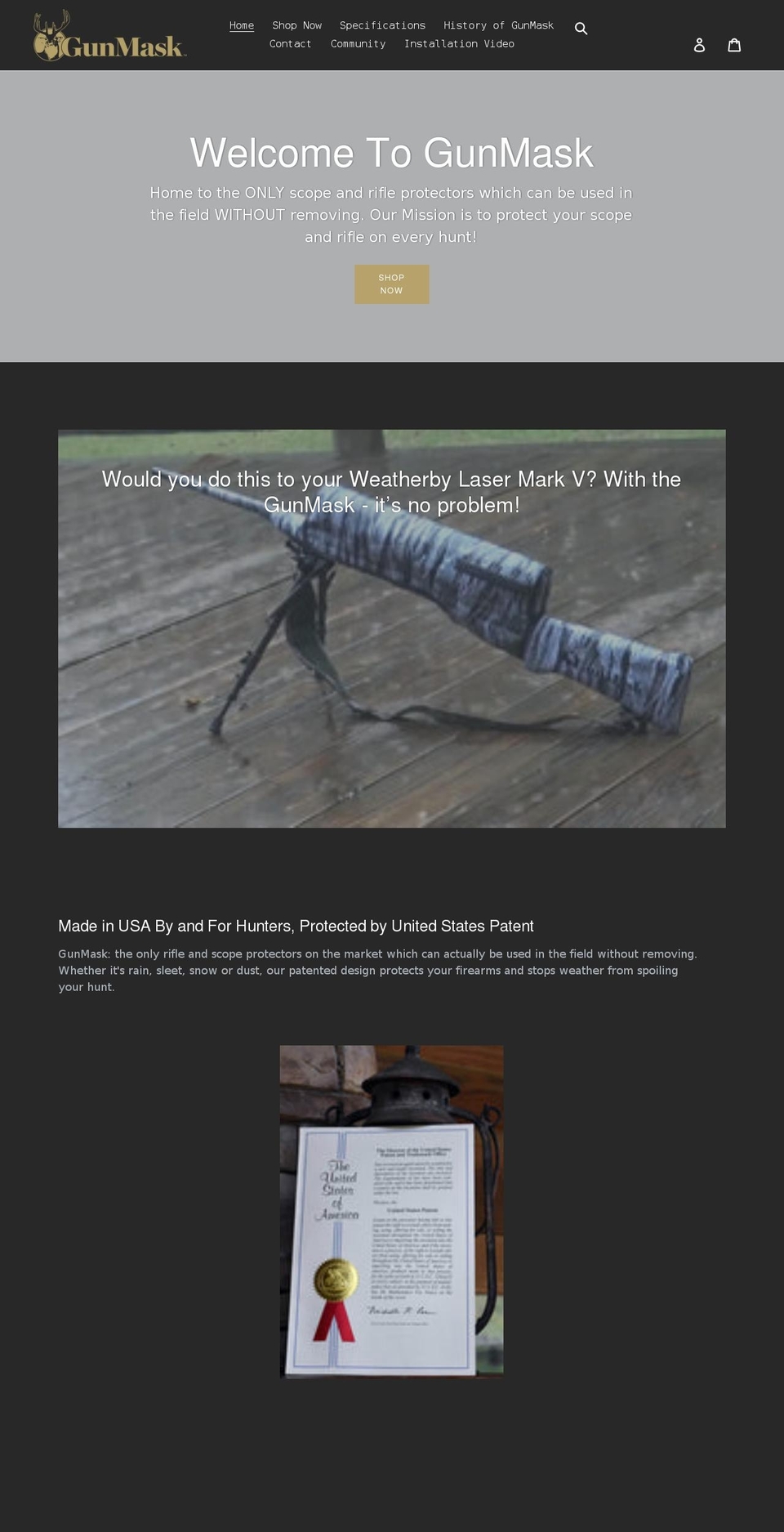 gunmask.com shopify website screenshot