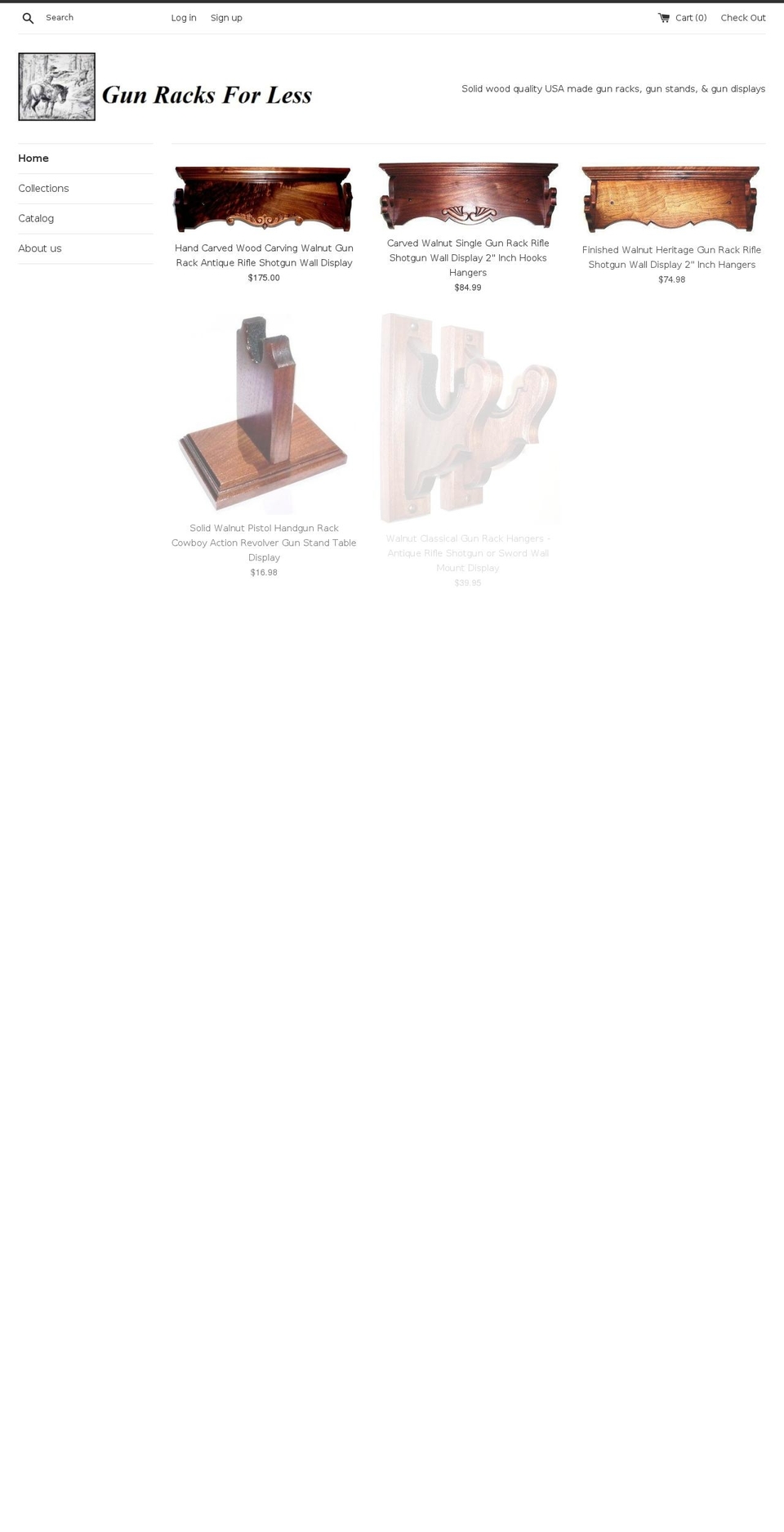 gunracksforless.com shopify website screenshot