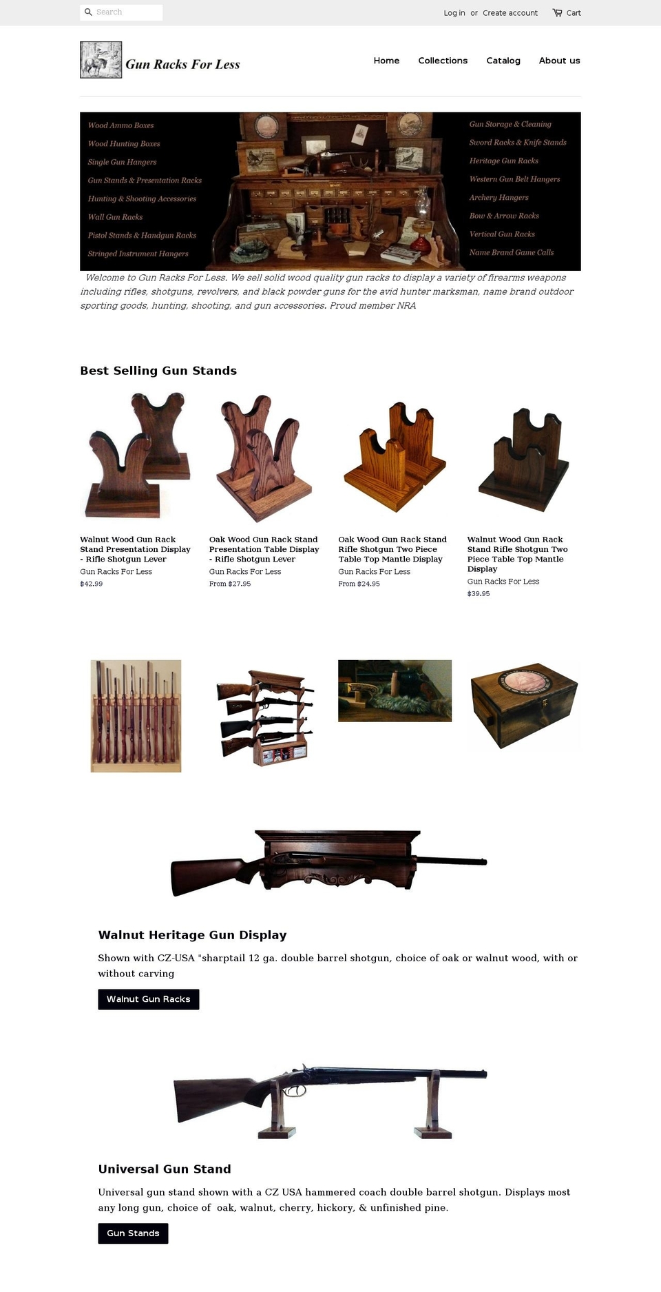 gunracksforless.net shopify website screenshot