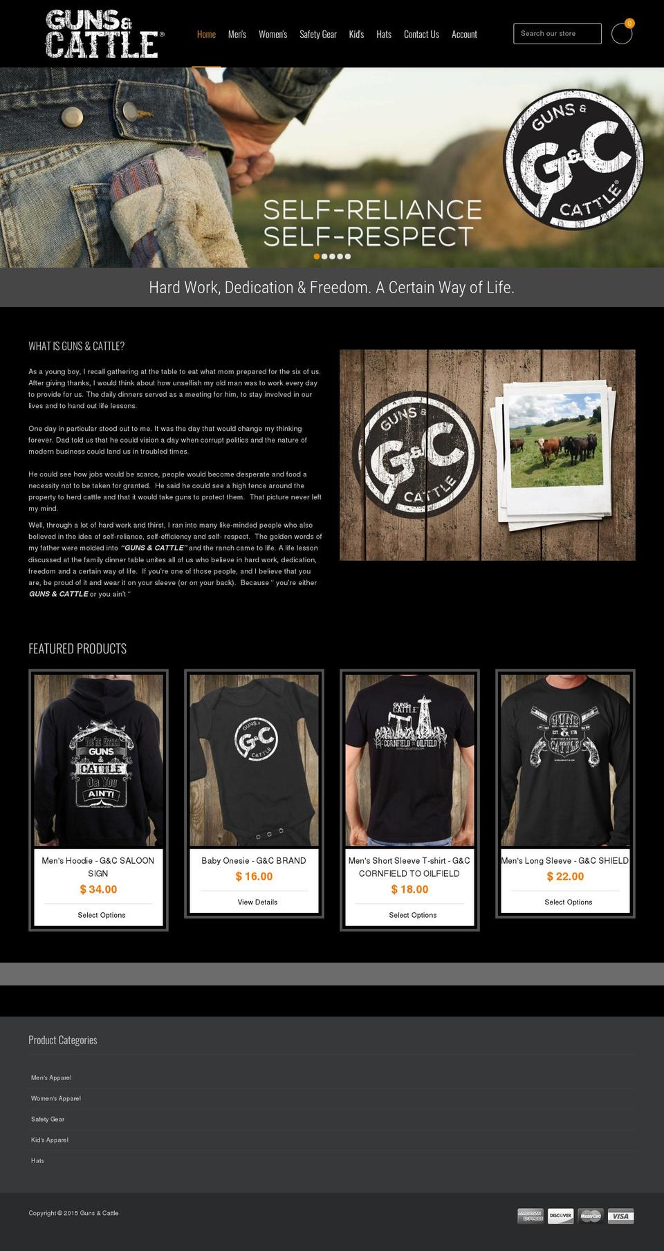 funity Shopify theme site example guns-cattle.myshopify.com