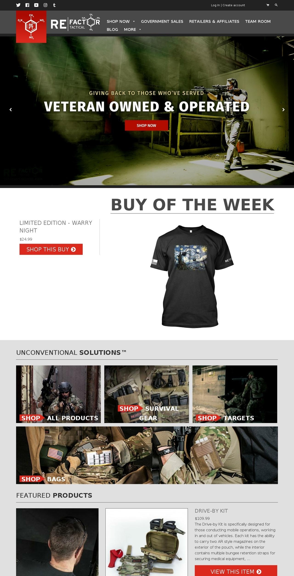 RE Factor Theme Shopify theme site example gunseveryday.com